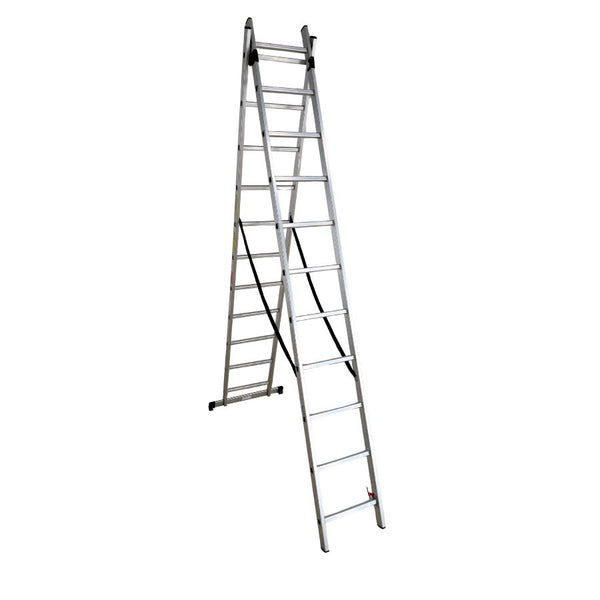 Scara combinata din aluminiu MESTERINO TOOLS MTJL206-2X11, 2X11 trepte, 5.46 metri, greutate maxima suportata 150 kg