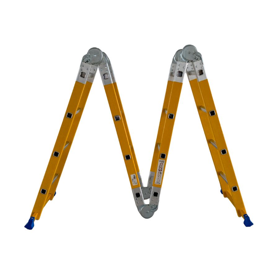 Scara multifunctionala din fibra de sticla MESTERINO TOOLS MTJL-404B, 4x4 trepte, 4.72 metri, greutate maxima suportata 150 kg