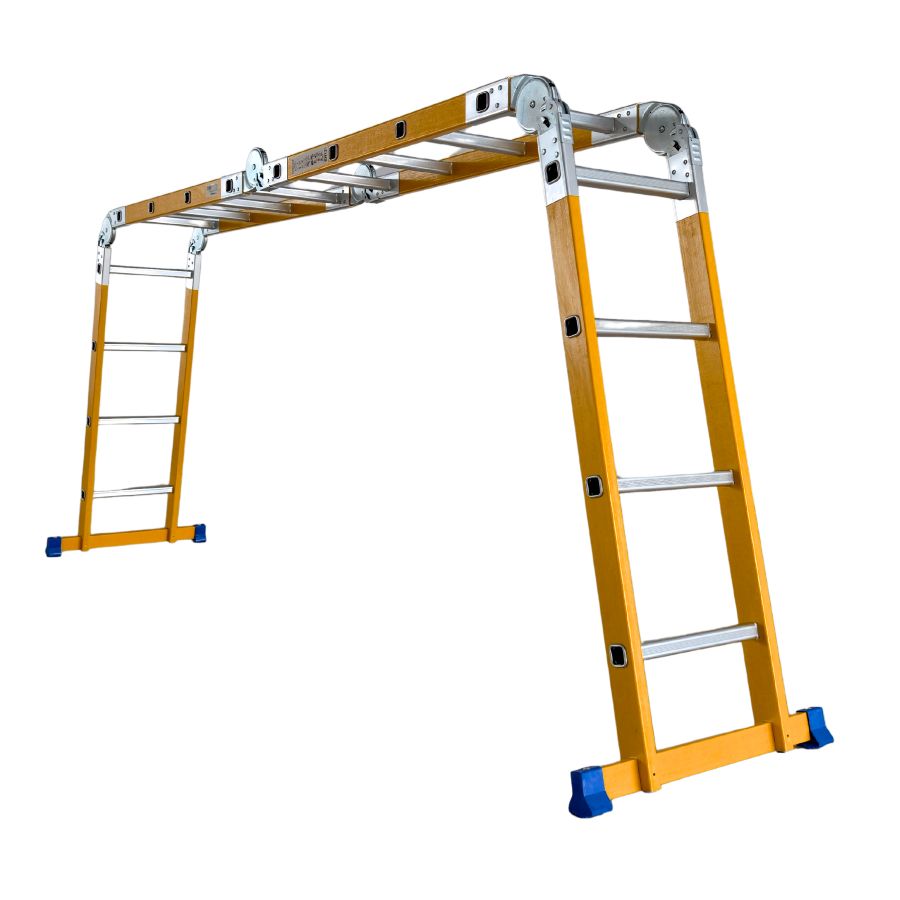 Scara multifunctionala din fibra de sticla MESTERINO TOOLS MTJL-404B, 4x4 trepte, 4.72 metri, greutate maxima suportata 150 kg