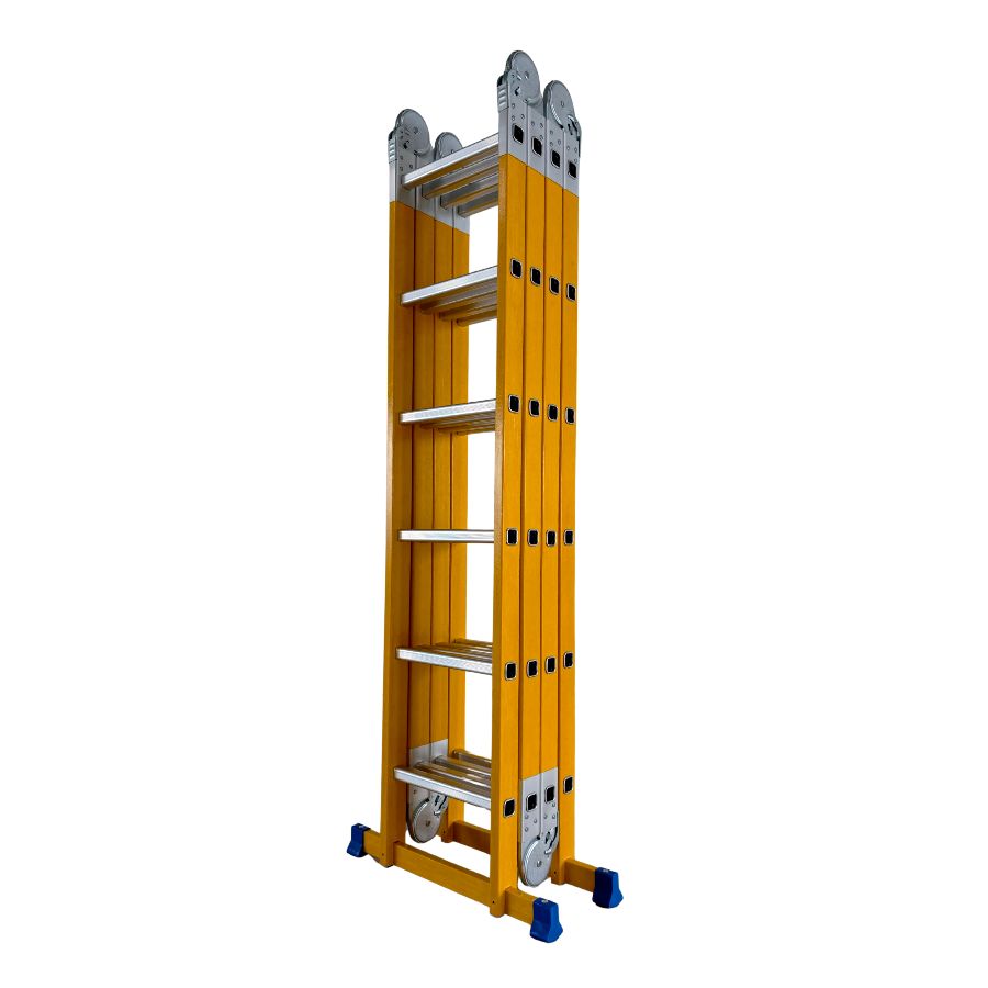 Scara multifunctionala din fibra de sticla MESTERINO TOOLS MTJL-406B, 4x6 trepte, 6.96 metri, greutate maxima suportata 150 kg