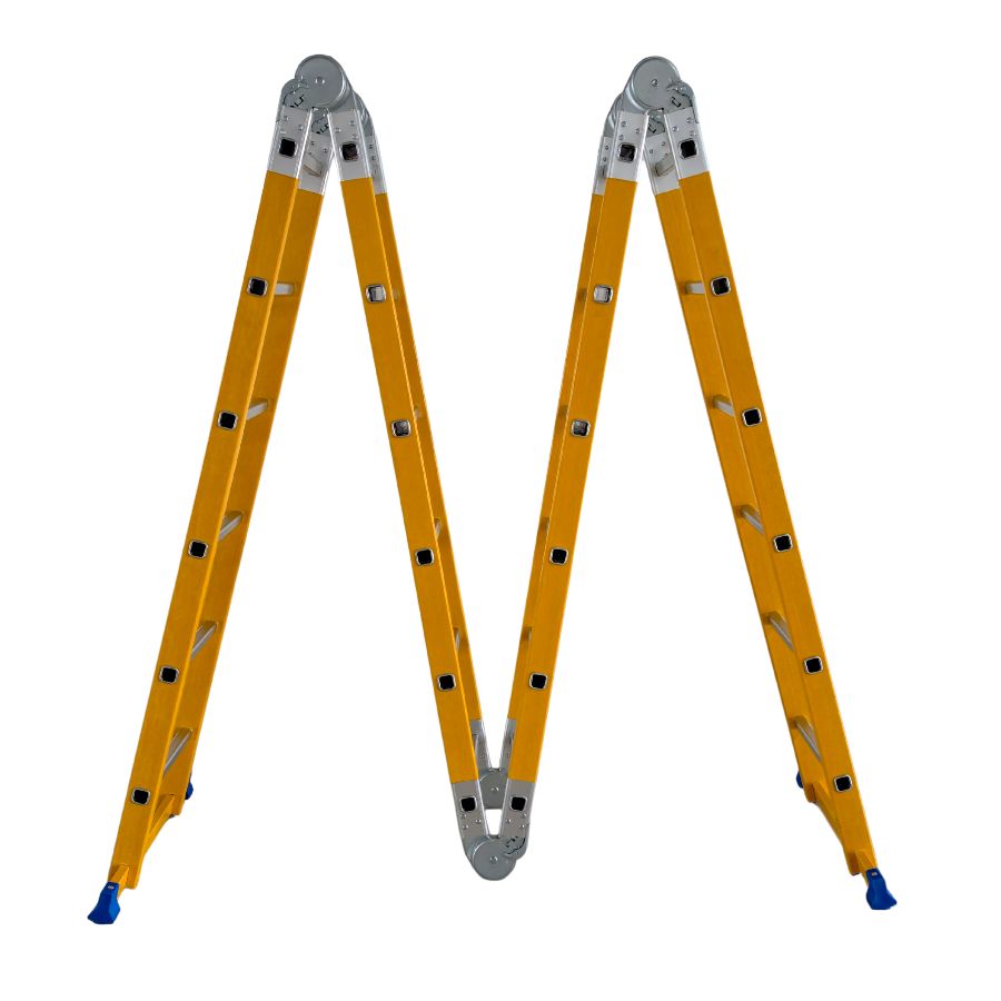 Scara multifunctionala din fibra de sticla MESTERINO TOOLS MTJL-406B, 4x6 trepte, 6.96 metri, greutate maxima suportata 150 kg