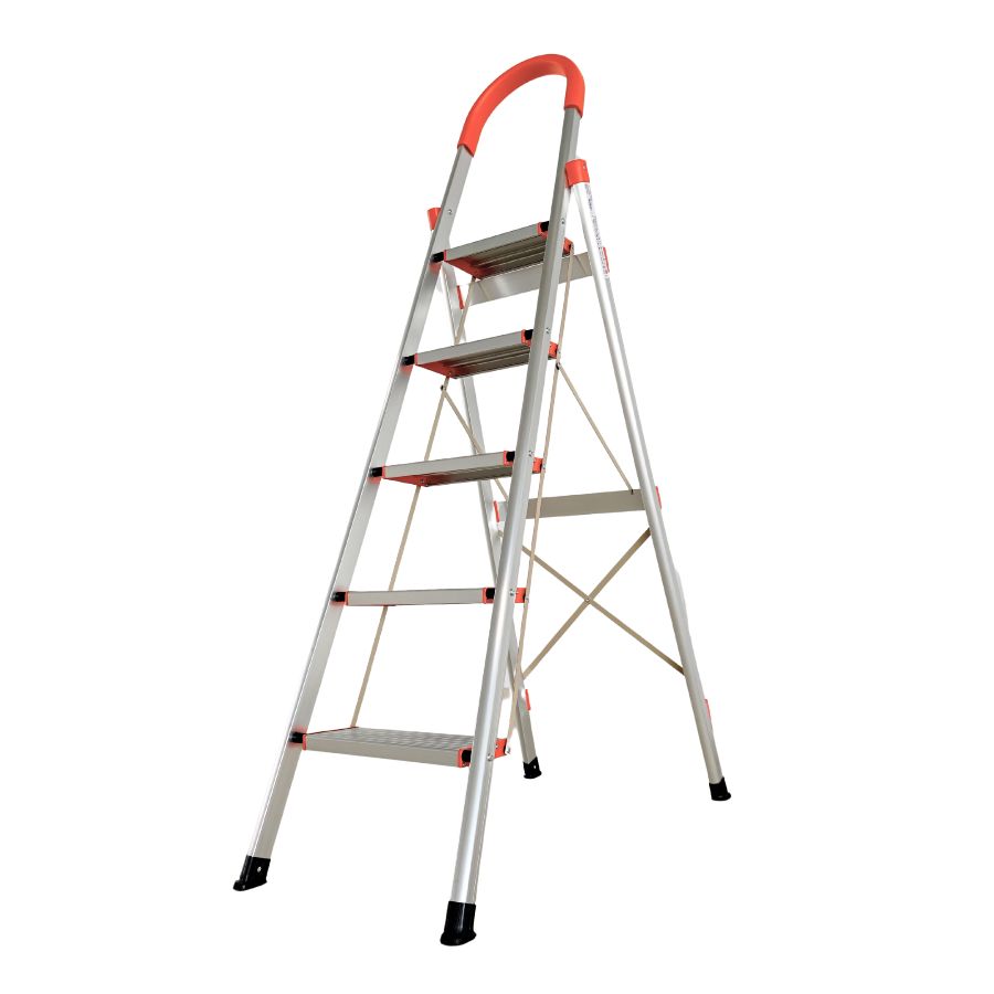 Scara pliabila din aluminiu tip D MESTERINO TOOLS MTJL-301-5T, 5 trepte, 1.67 metri, greutate maxima suportata 150 kg