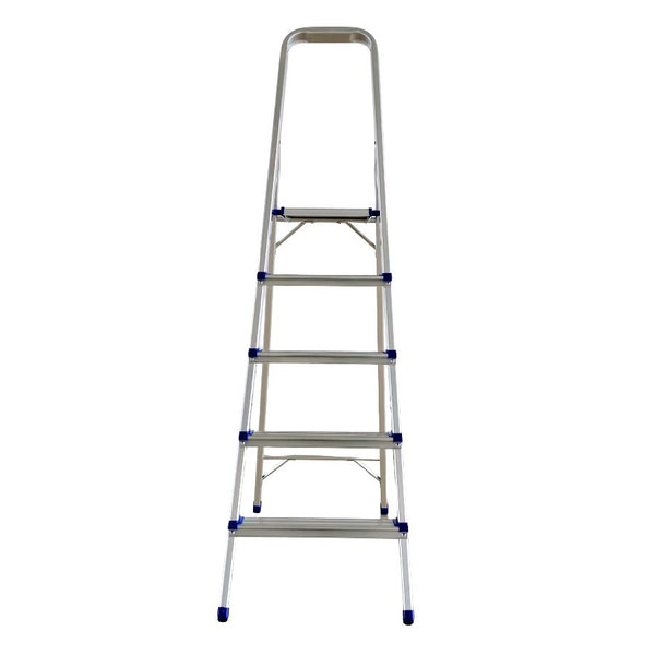 Scara pliabila din aluminiu cu platforma MESTERINO TOOLS MTJL-302-1x5, 5 trepte, 1.5 metri, greutate maxima suportata 150 kg