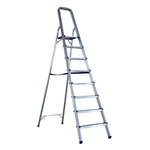 Scara pliabila din aluminiu cu platforma MESTERINO TOOLS MTJL-302-1x8, 8 trepte, 2.1 metri, greutate maxima suportata 150 kg