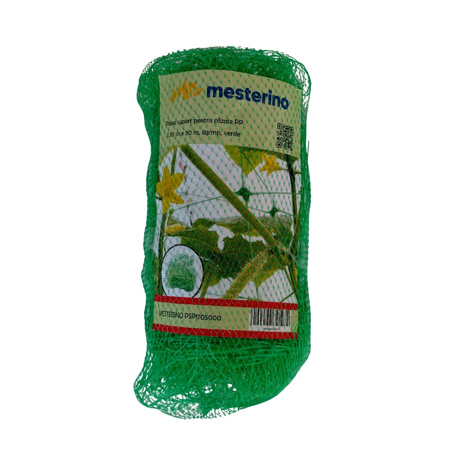 Plasa suport pentru plante din polipropilena MESTERINO PSP1705000, 1.70 m x 50 m, 8 g/mp, verde