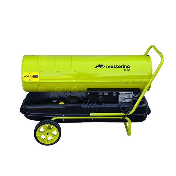Tun de caldura pe motorina MESTERINO MTRY-100, putere 100 KW, ventilator 340 W, volum de aer 1300 m3/h, capacitate rezervor combustibil 46 litri