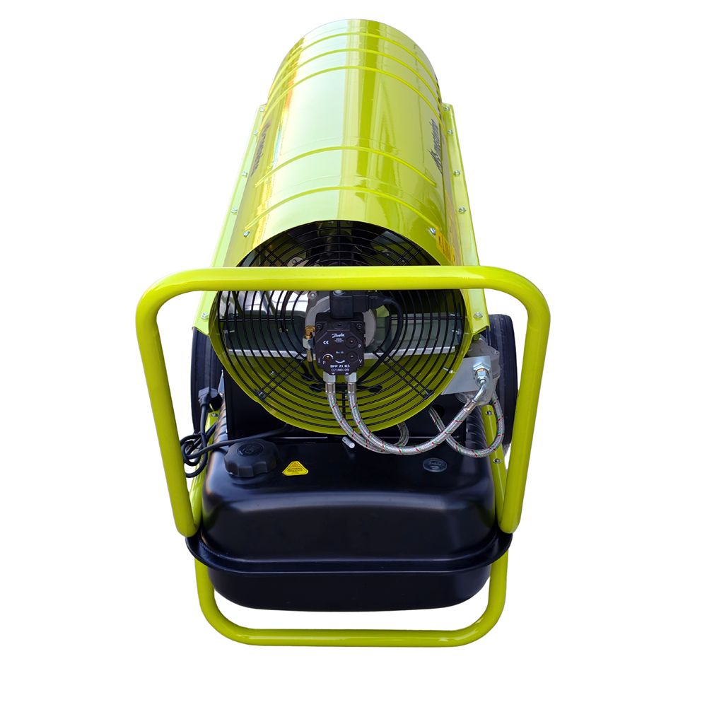 Tun de caldura pe motorina MESTERINO MTRY-150, putere 150 KW, ventilator 590 W, volum de aer 1300 m3/h, capacitate rezervor combustibil 68 litri