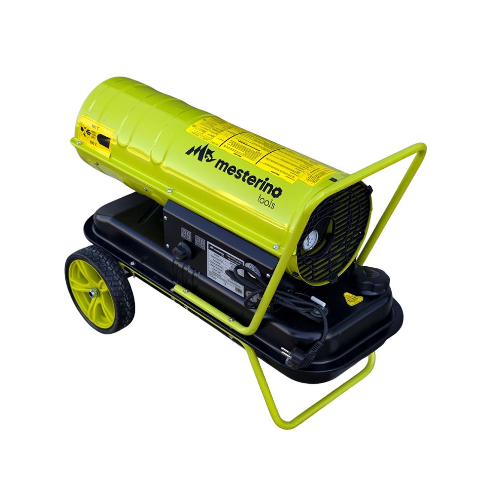 Tun de caldura pe motorina MESTERINO MTRY-50, putere 50 KW, ventilator 230 W, volum aer 720 m3/h, capacitate rezervor combustibil 19 litri