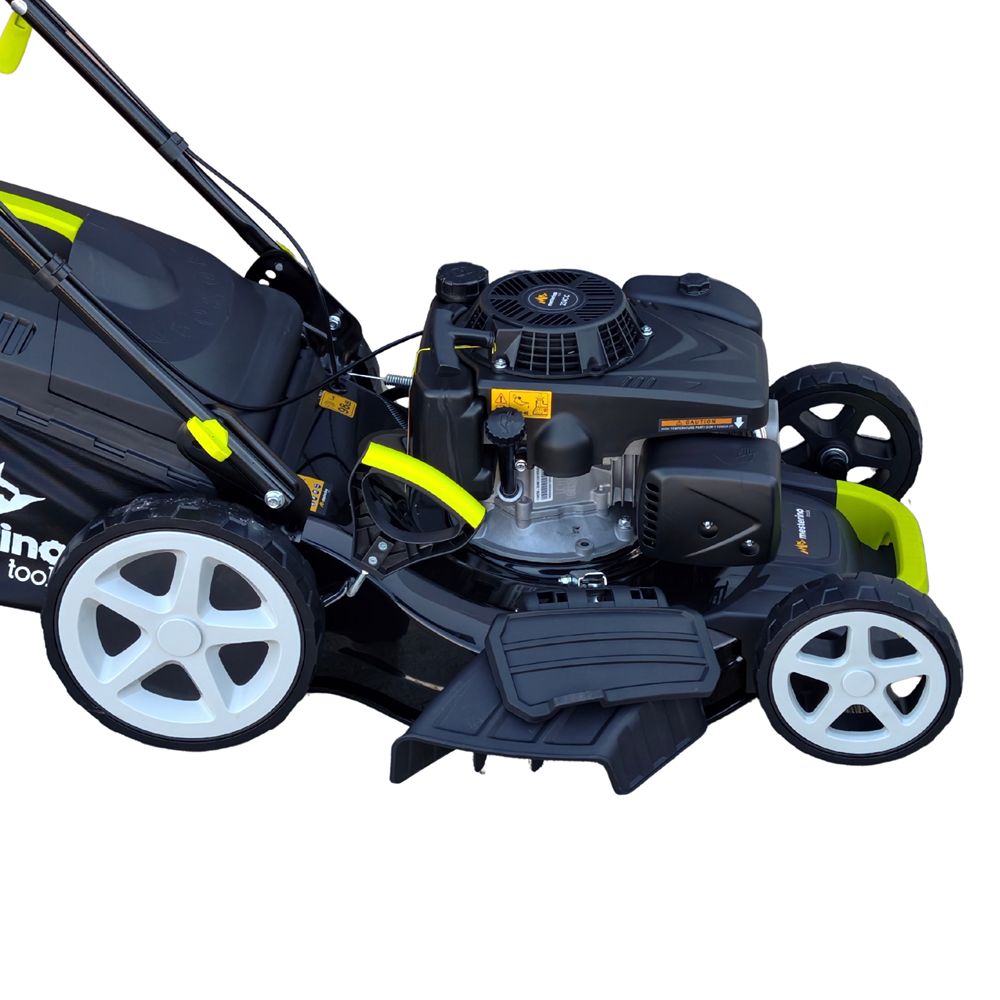 Masina autopropulsata pentru tuns iarba/gazon MESTERINO MTBJXPM51N-224, motor 4T LONCIN 224 cmc, 6.1 CP, latime taiere 51 cm, 8 nivele de taiere, sac colector 60 litri, evacuare laterala si mulcire