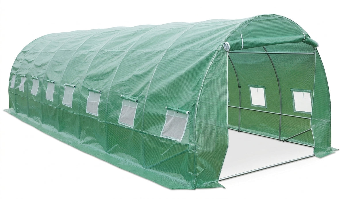 Sera din polietilena pentru gradina MESTERINO MTGH-083, dimensiuni 8x3x2 m, 135 g/m2, structura tevi din otel galvanizat