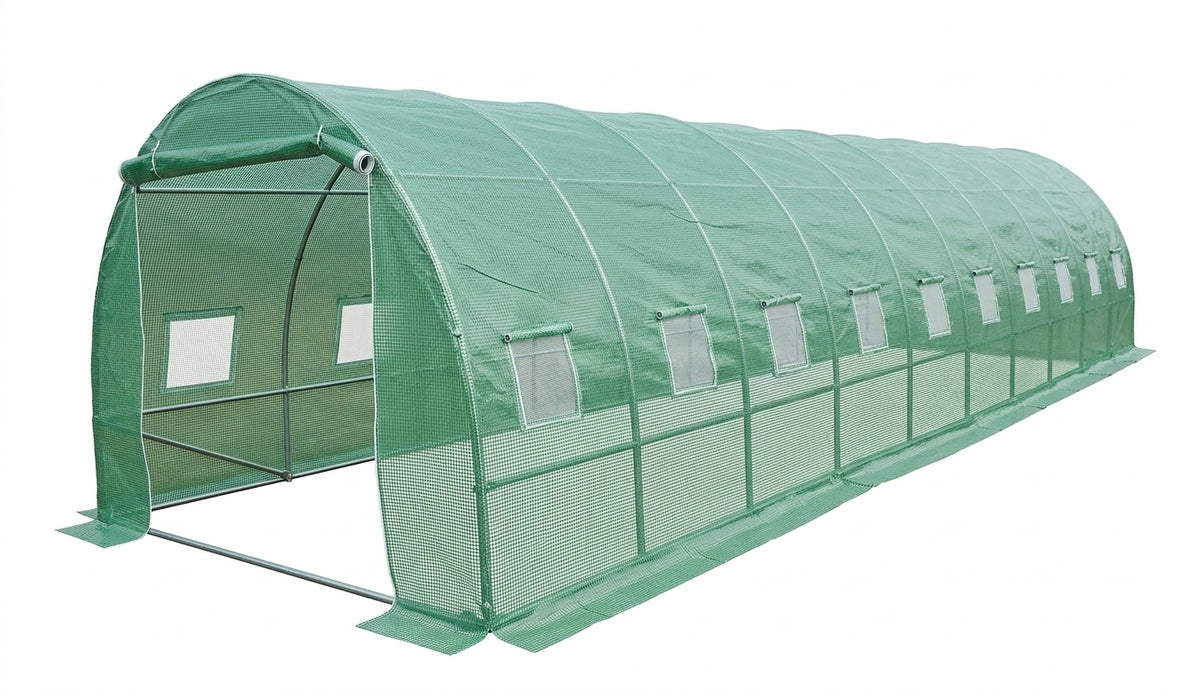 Sera din polietilena pentru gradina MESTERINO MTGH-103, dimensiuni 10x3x2 m, 135 g/m2, structura tevi din otel galvanizat