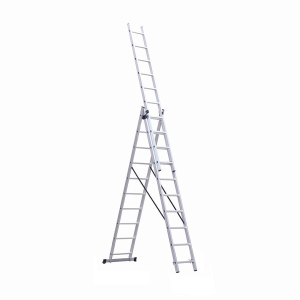 Scara combinata din aluminiu MESTERINO TOOLS MTJL-207-3X10, 6.77 metri, 3x10 trepte, greutate maxima 115 kg