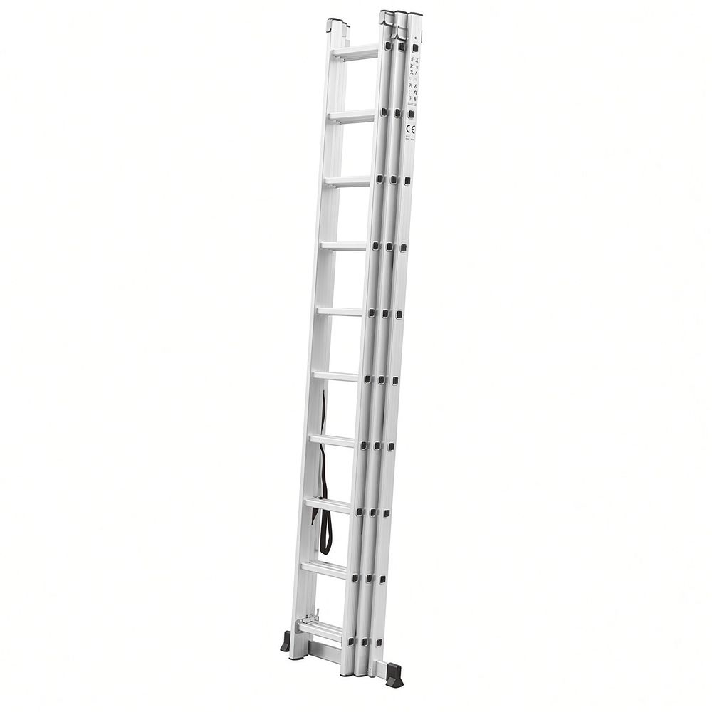 Scara combinata din aluminiu MESTERINO TOOLS MTJL-207-3X10, 6.77 metri, 3x10 trepte, greutate maxima 115 kg