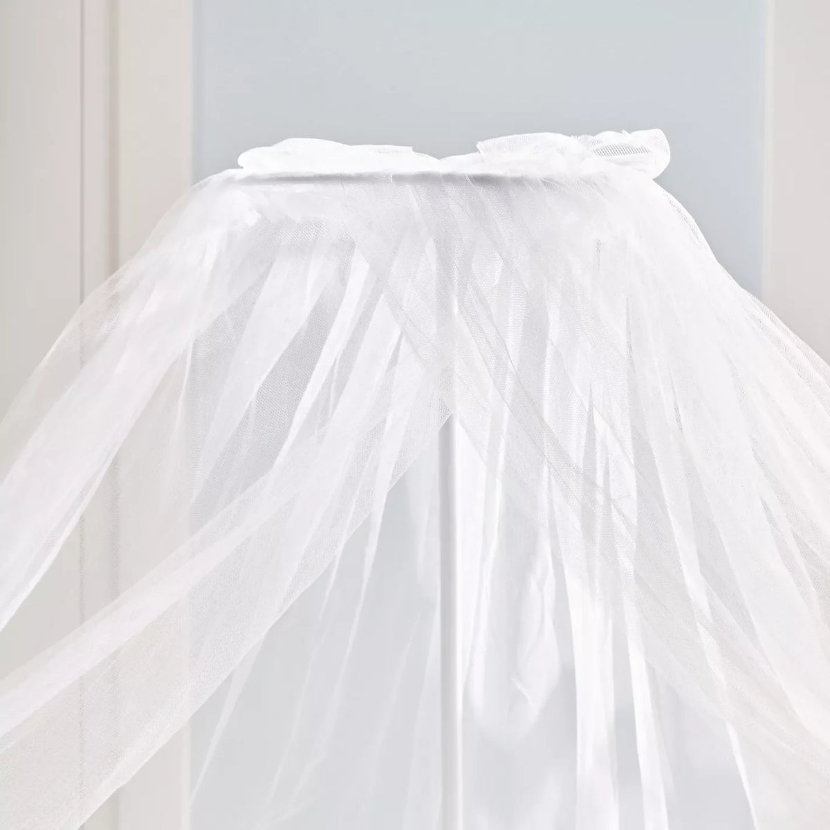 Patut bebelusi din lemn stil scandinav cu roti, laterale de protectie, set 5 piese si baldachin, alb 125 x 70 x 100 cm