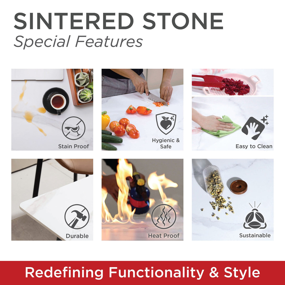 RESIGILAT - Masă de dining moderna din piatra sinterizata