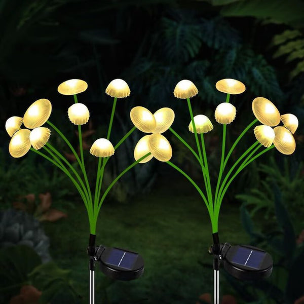 Set 2 Lumini Solare Meduza ZHUDDONG 12 LED Alb Cald 30cm Decoratiune Gradina - imagine principala