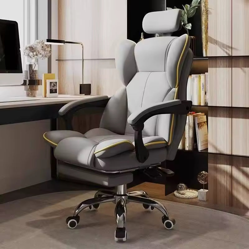 Scaun Ergonomic Directorial cu Suport Picioare Rabatabil Piele Ecologica