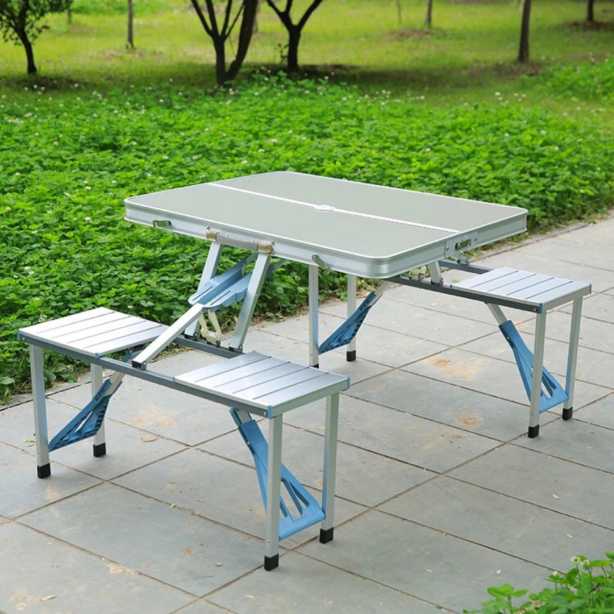 Siesta morale Slink Masa pliabila picnic tip geamantan - Model aluminiu - CuDeToate.ro