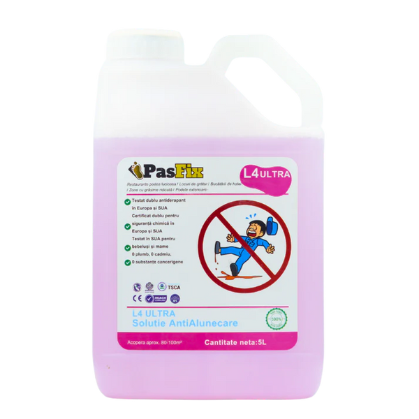PasFix L4 ULTRA 5L Solutie Antialunecare Profesionala Podele Lucioase Bucatarii Hotel - detaliu produs