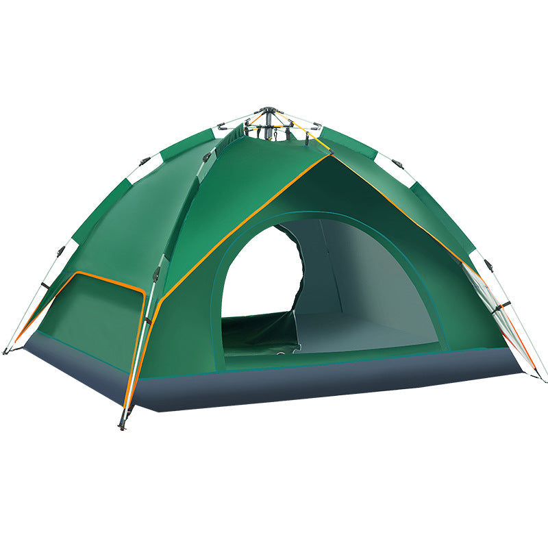 Cort camping 3-4 persoane cu deschidere automata pop-up, impermeabil, protectie UV, 2 usi