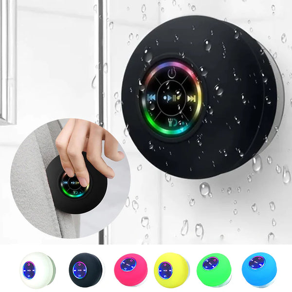 Boxa Portabila Mini Rezistenta Apa Bass Puternic cu Microfon Incorporat si Lumini LED - detaliu produs