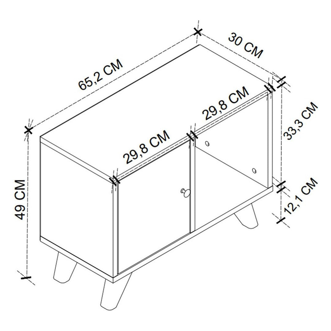 Noptiera Mikonos cu sertar, noptiera dormitor 40 x 55 cm design modern cu picioare inaltate, sertar cu mecanism silentios soft-close, PAL melaminat 18 mm clasa E1, montaj rapid, stil scandinav modern Alb - detaliu 6