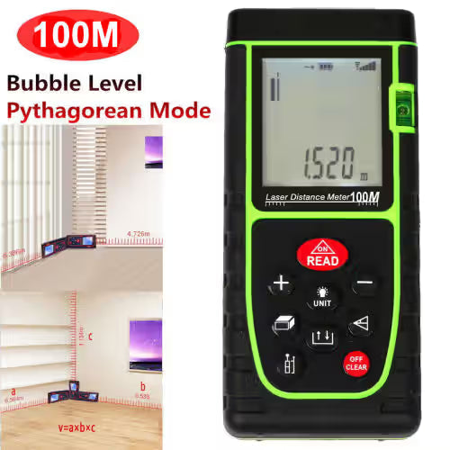 Telemetru laser 40m, Ecran LCD, precizie +/- 1.5mm, protectie IP54, calcul suprafata, calcularea volumelor, functii multiple, Negru