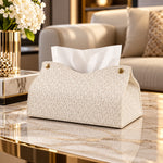 Suport Servetele Dreptunghiular din Piele PU Alb Modern 20x15x1.5 cm Cutie Servetele Masa