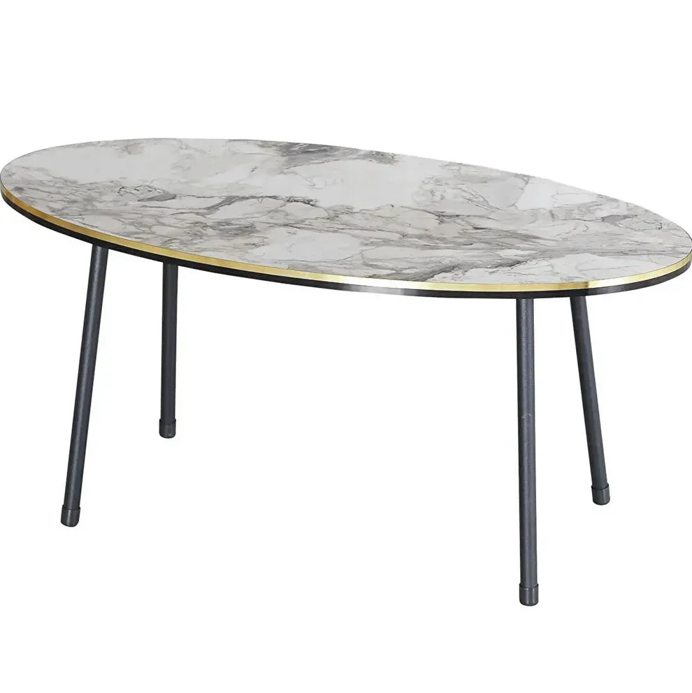 Masa de cafea moderna 90x50x42 cm MDF cu picioare metalice
