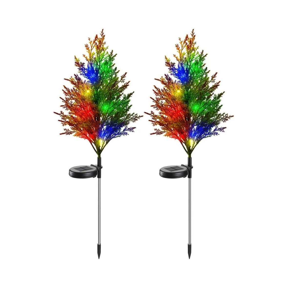 Set 2 x Copac Solar Model Tuia 70 Ramuri 80cm cu LED Multicolor Panou Solar - detaliu produs