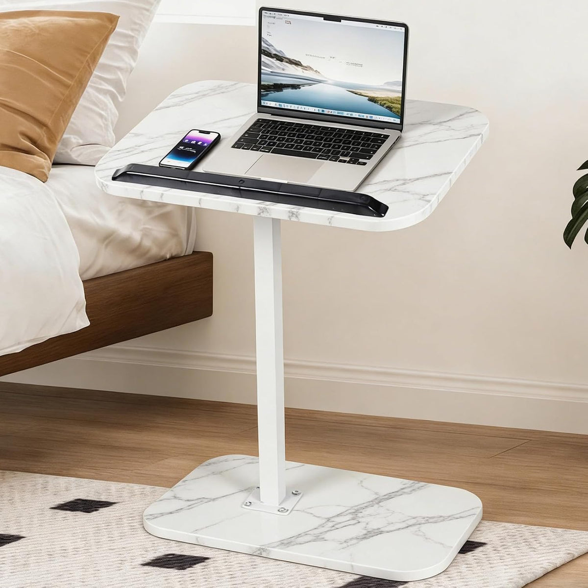 Masă Multifuncțională pentru Laptop, cu Înălțime Reglabilă 60–80 cm și Blat Rotativ, 40 x 30 cm