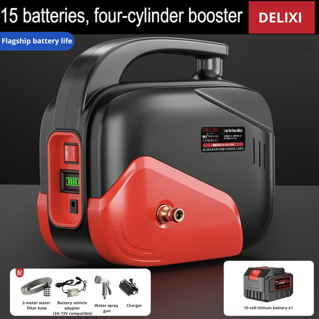 Aparat de spalat portabil – baterie litiu detasabila, turbo 4 cilindri, display, Delixi