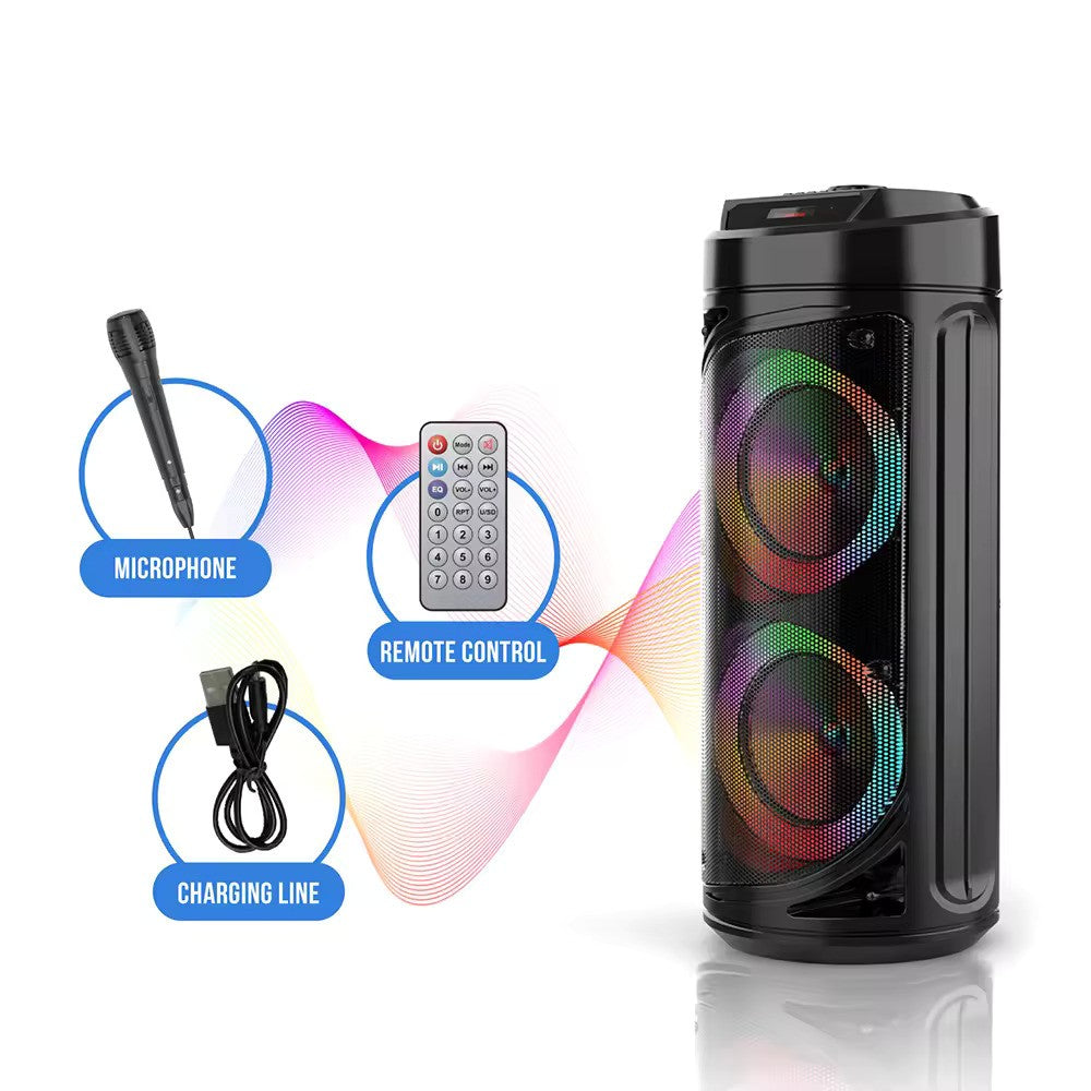 RESIGILAT - Boxa portabila Wireless ZQS 6212 30W LED, telecomanda, microfon
