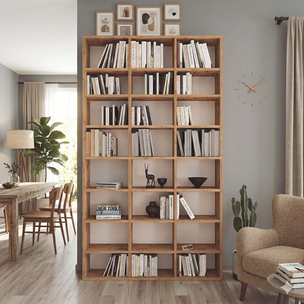 Biblioteca cu 24 de rafturi, design modern, spațiu generos, calitate superioară 101.8 x 16,3 x 178 cm