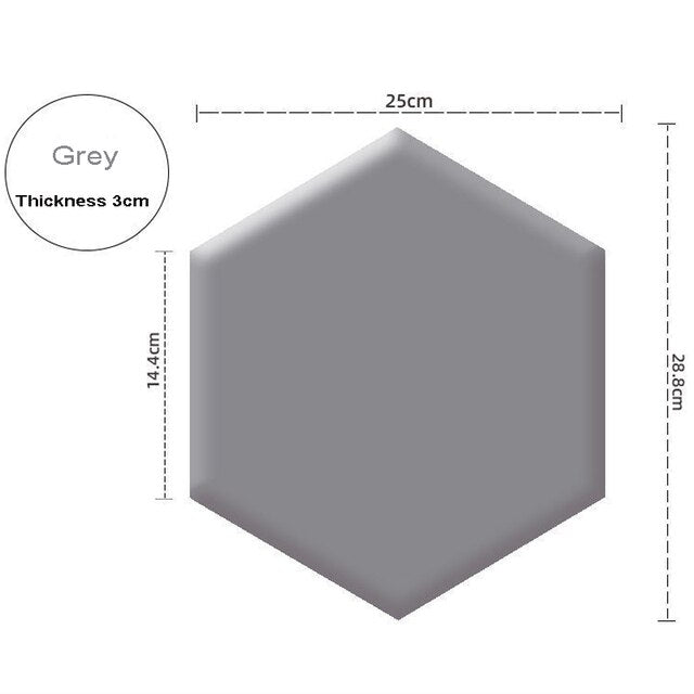 Tablie de pat hexagoane modulare 3D, piele ecologica