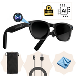 Ochelari Smart VIVENDO SMART GLASSES, Camera 1080P Full HD, AI Integrat, Apeluri Bluetooth, Control Tactil, Streaming Muzica, Wi-Fi 2.4G, Microfoane Duale, Negru
