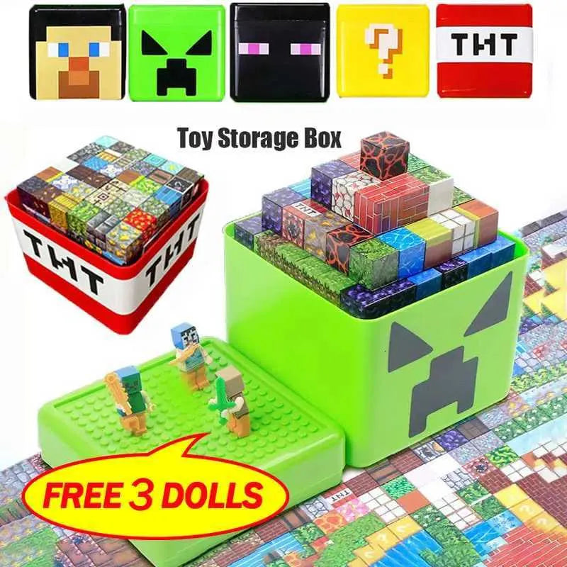 Blocuri magnetice de constructie, 180 piese, joc educativ, plastic ABS, 3+ ani, Cutie Cadou