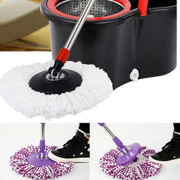 Set Mop Rotativ 8 litri, Cuva din Inox, 4 Rezerve Diferite + Perie Rosturi