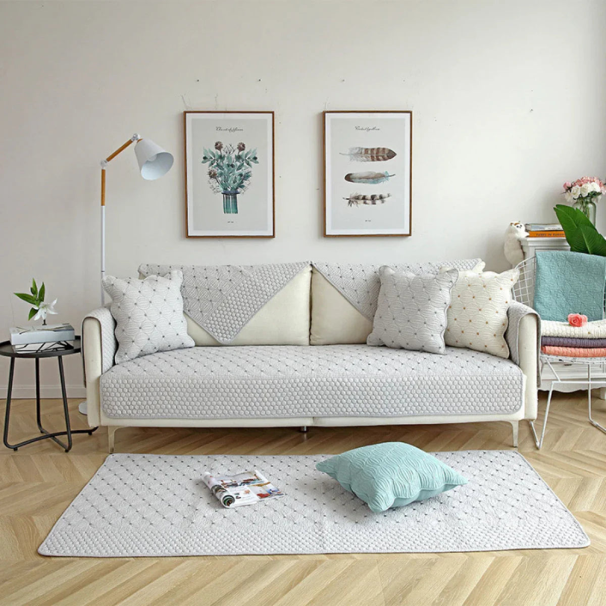 Perna decorativa din bumbac cu husa detasabila, 45 x 45 x 10 cm,