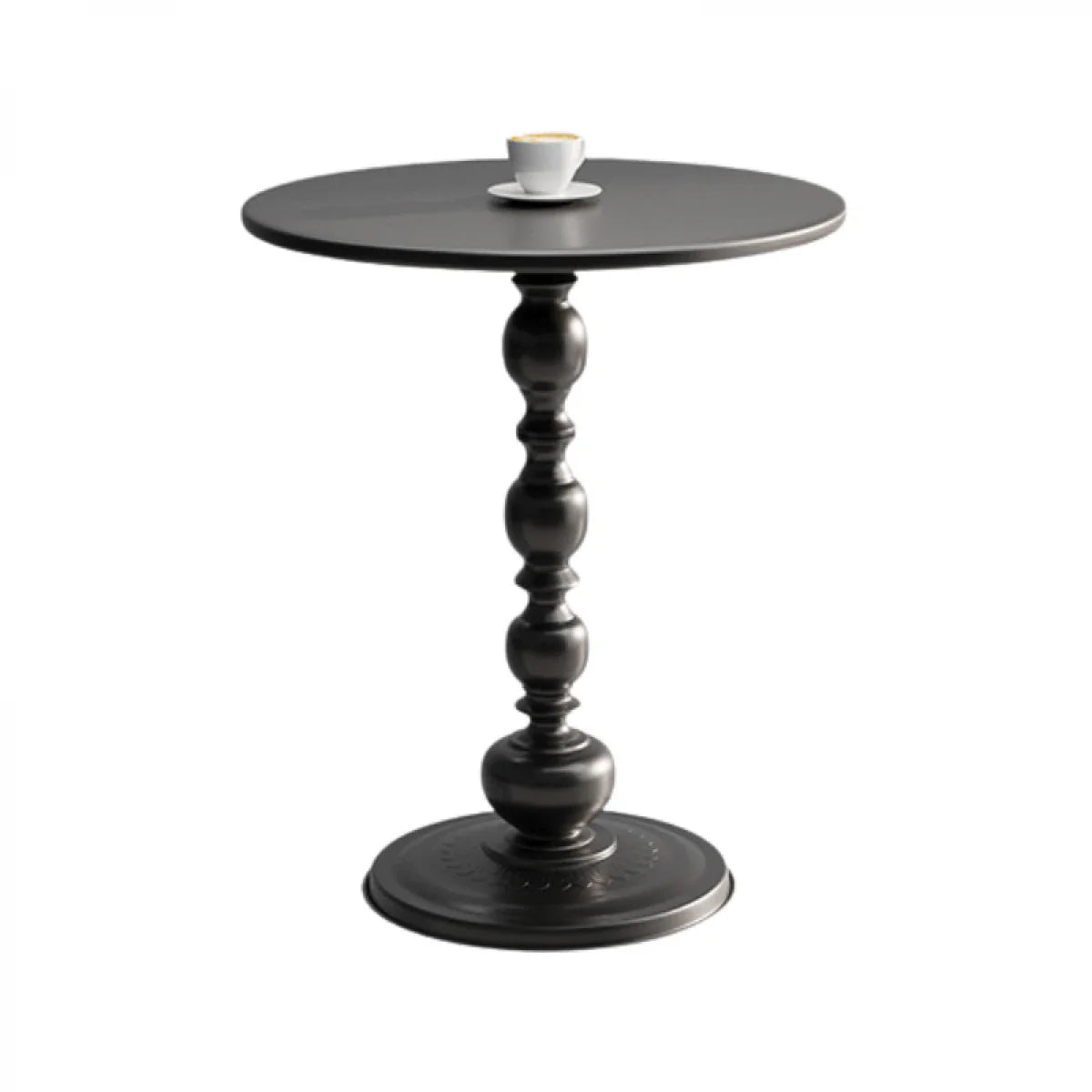 Masuta de cafea retro, fier, pentru living, dormitor sau balcon 52 x 38 cm, negru