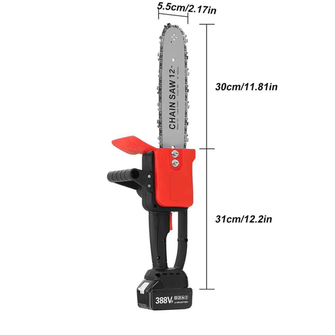 Drujba electrica cu lant 12 inch, cu 2 Acumulatori, 48V, Lithium, 4800rpm, 305mm