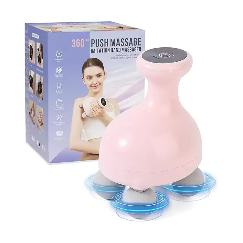 Aparat Masaj Electric Portabil, 6 viteze cu 4 Capete Rotative si Control Tactil