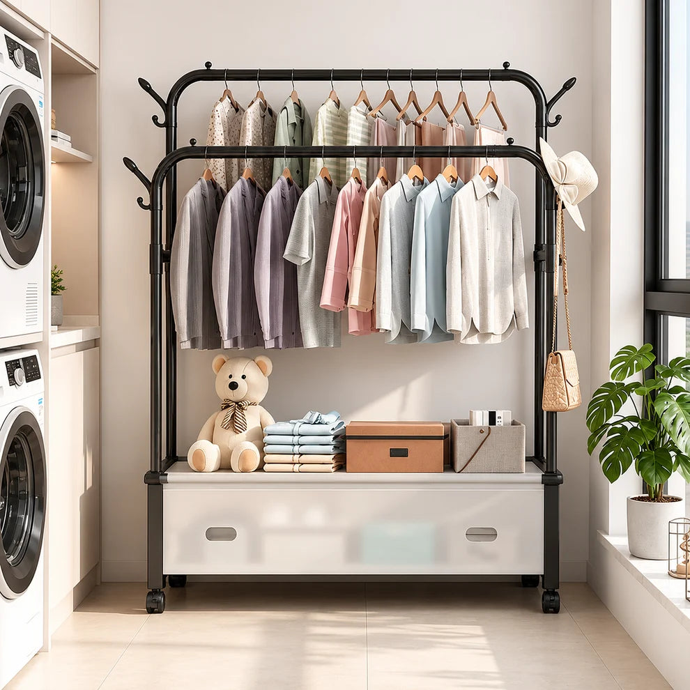 Cuier Perete Organizator Haine Accesorii Metal Negru Modern - detaliu produs