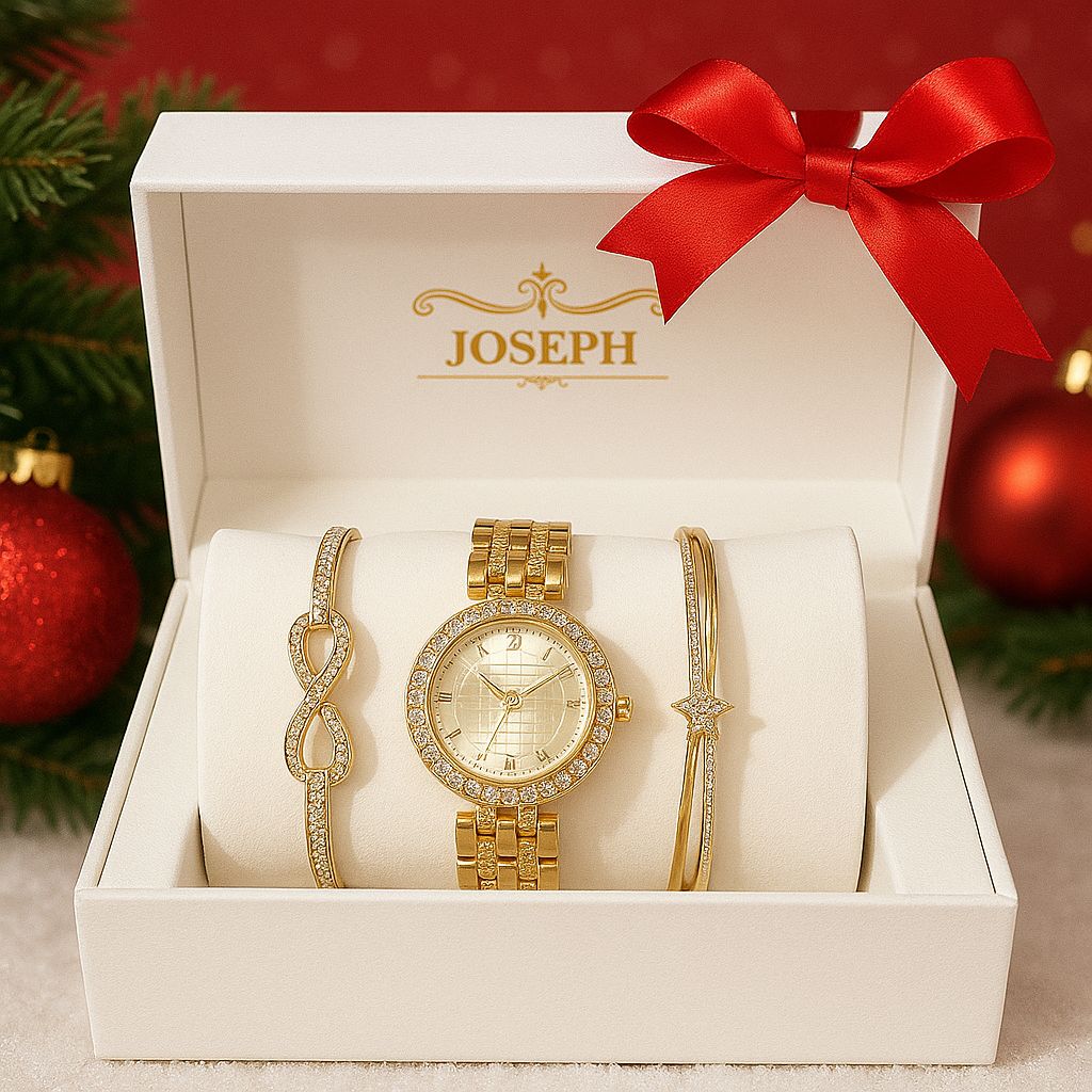 Set Ceas Elegant Dama cu Bratari Decorate cu Cristale