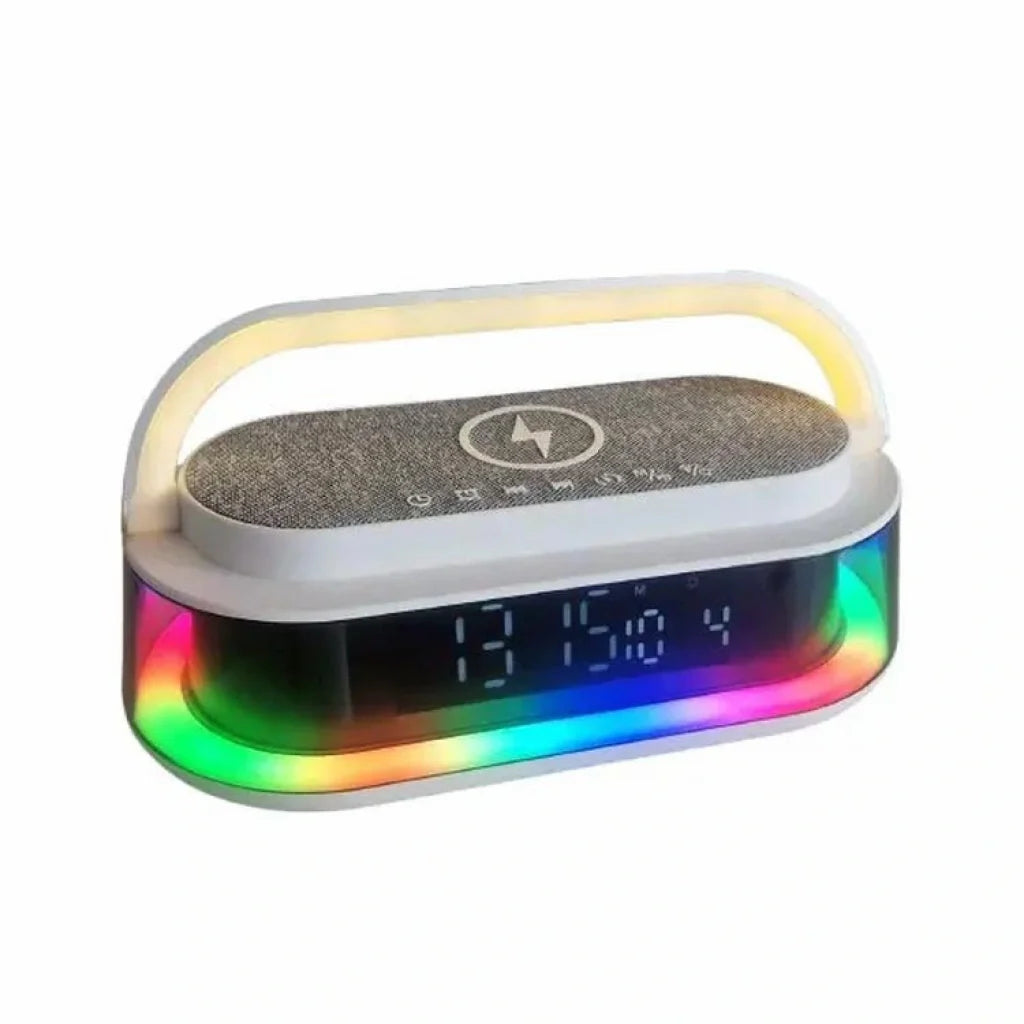 Boxa inteligenta cu ceas LED, incarcare wireless, 15W, Bluetooth 5.3 ,radio FM