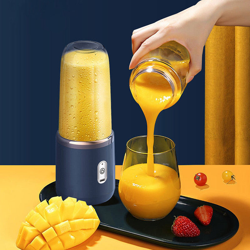 Mini Blender Portabil Electric, Cu Acumulator, 2 Recipiente, 6 Lame 3D, 300 ml, 40W, Capac Inclus