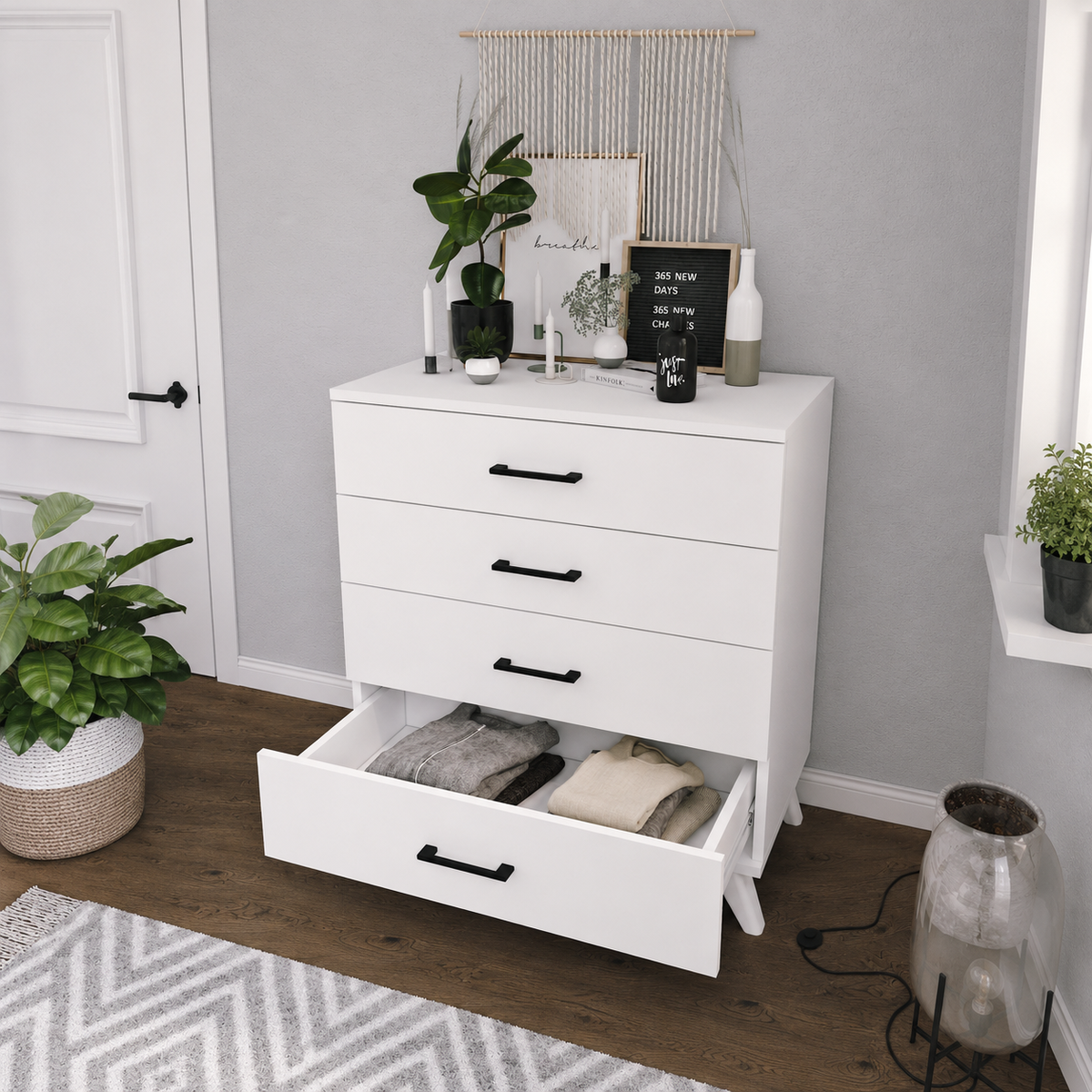 Comoda cu 4 sertare, 76 x 44,2 x 86,4 cm