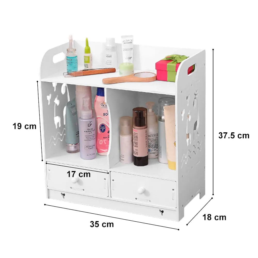 Raft organizator depozitare produse cosmetice din PVC 35 x 18 x 37.5 cm