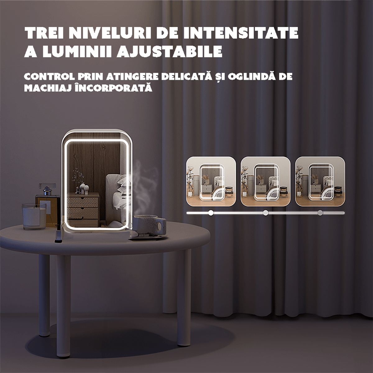Mini Frigider pentru Cosmetice, functie de Racire si Incalzire, capacitate 4 litri, cu Oglinda si Iluminare LED, 12 V si 220 V