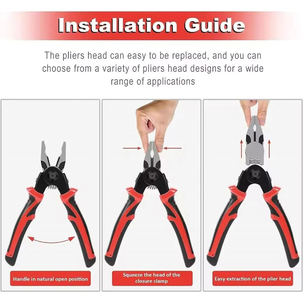 Clește multifuncțional 5 în 1 cu capete interschimbabile, Patent, Taietor Cablu, Dezizolator, Cleste Sertizare, Foarfeca de tabla, cap interschimbabil, maner ergonomic, izolat electric